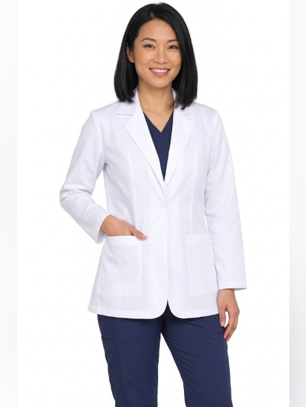 NWOT Unisex White Lab Coat Blazer - Classic Professional Jacket